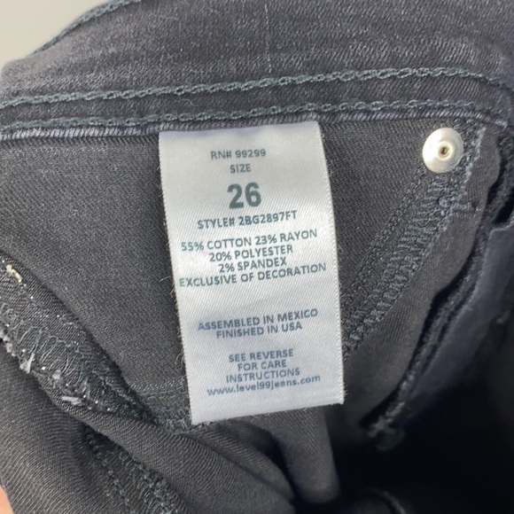 Level 99 NWT Black Striped Ultra Mid Rise Skinny Jeans Women's Size 26 - Picture 9 of 9